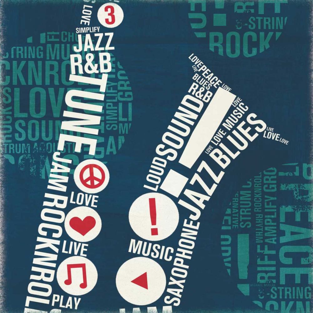 Type Sax Square art print by Michael Mullan for $57.95 CAD