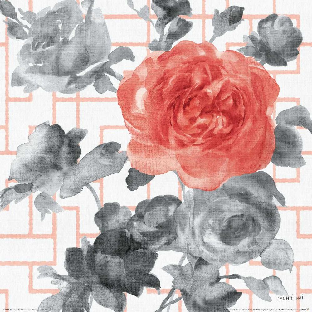 Geometric Watercolor Floral I art print by Danhui Nai for $57.95 CAD
