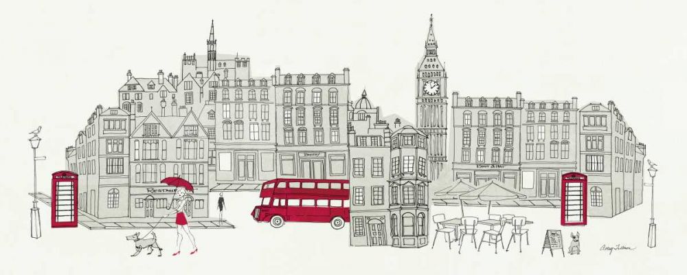 World Cafe Panel  I - London Red art print by Avery Tillmon for $57.95 CAD