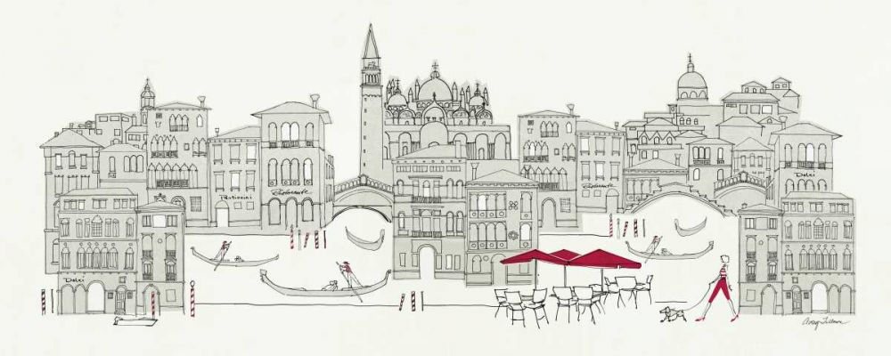 World Cafe Panel IV - Venice Red art print by Avery Tillmon for $57.95 CAD
