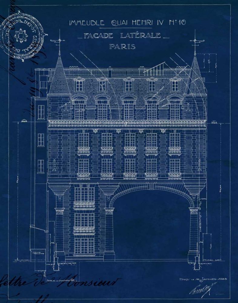Quai Henri Blueprint II art print by Wild Apple Portfolio for $57.95 CAD