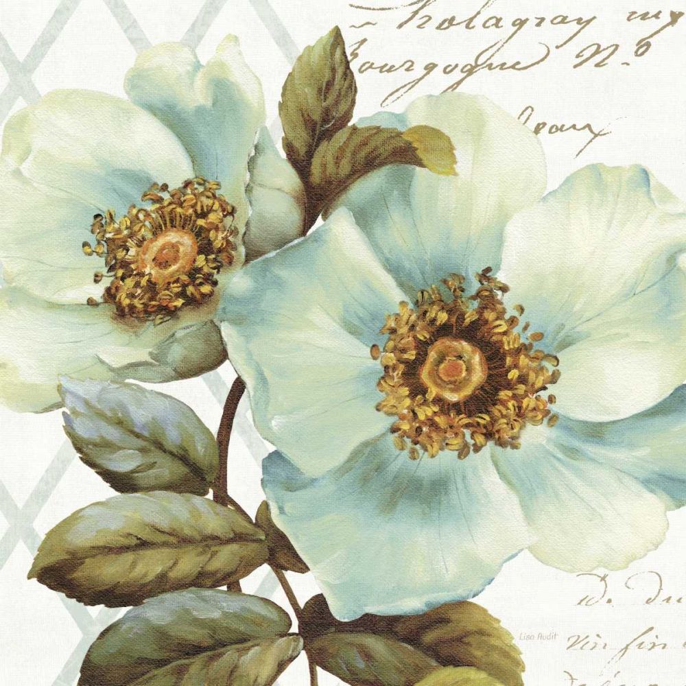 White Floral Bliss I art print by Lisa Audit for $57.95 CAD