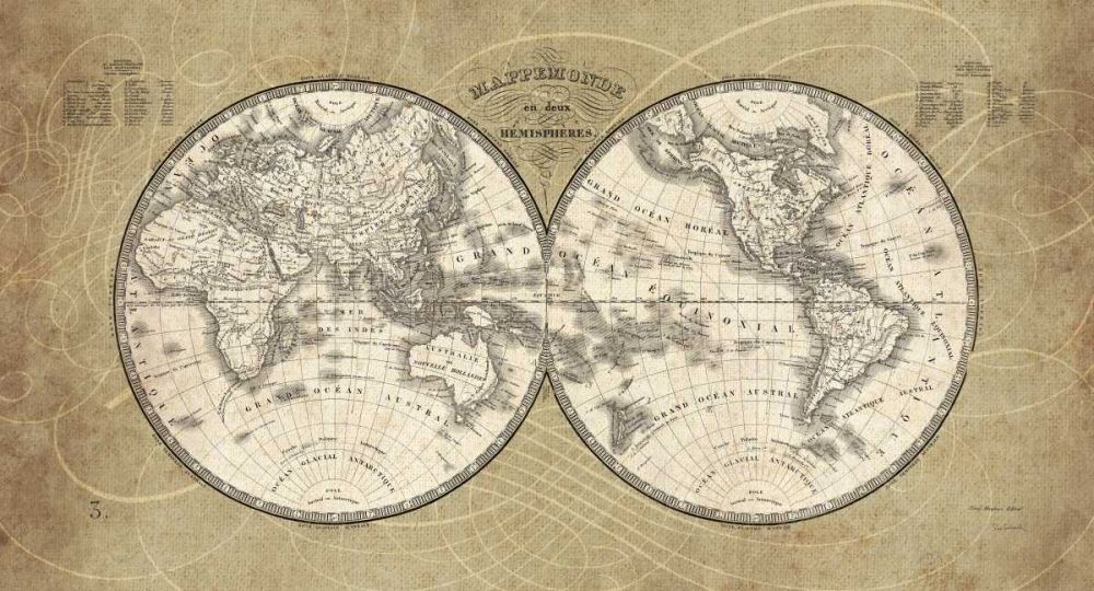 French World Map art print by Sue Schlabach for $57.95 CAD