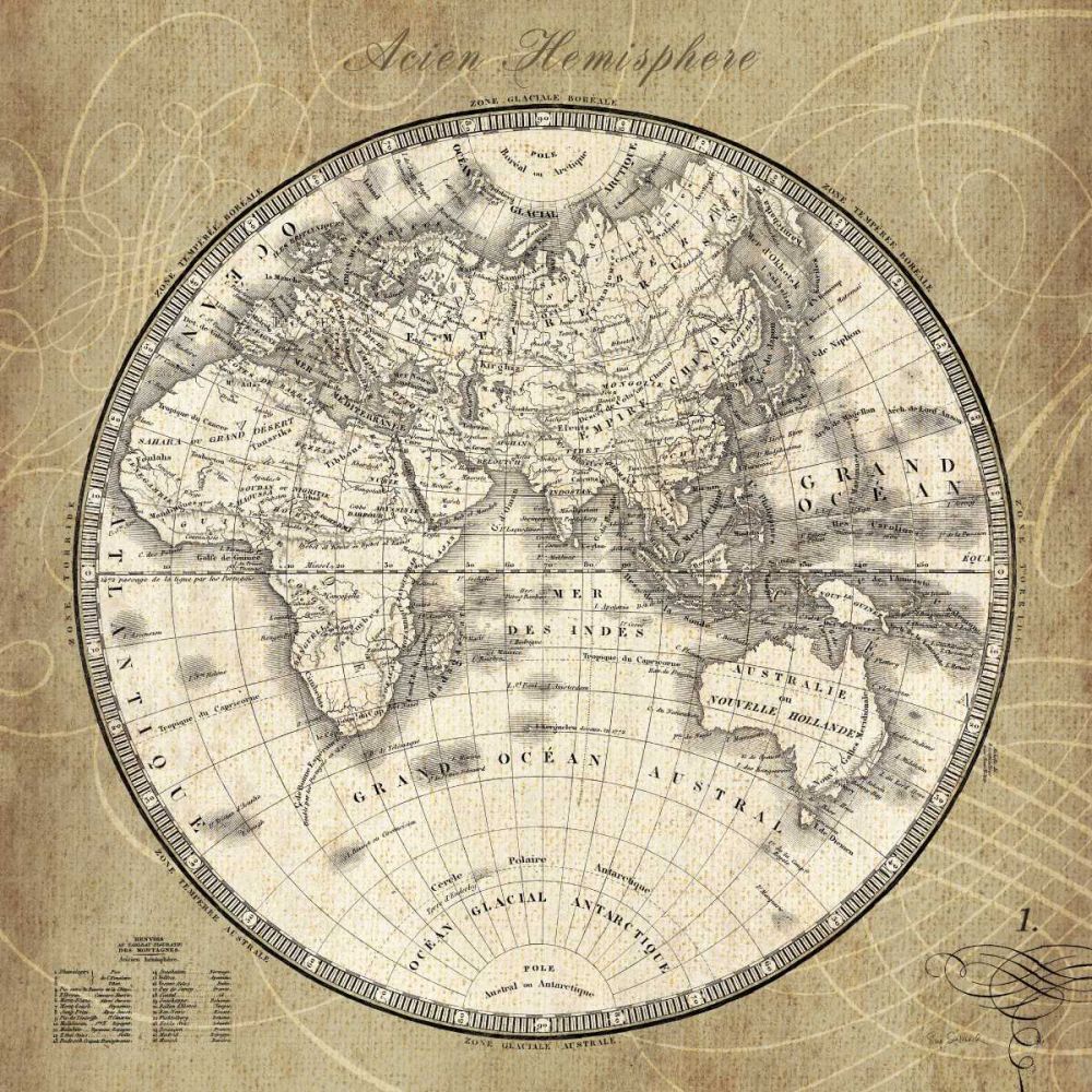 French World Map II art print by Sue Schlabach for $57.95 CAD
