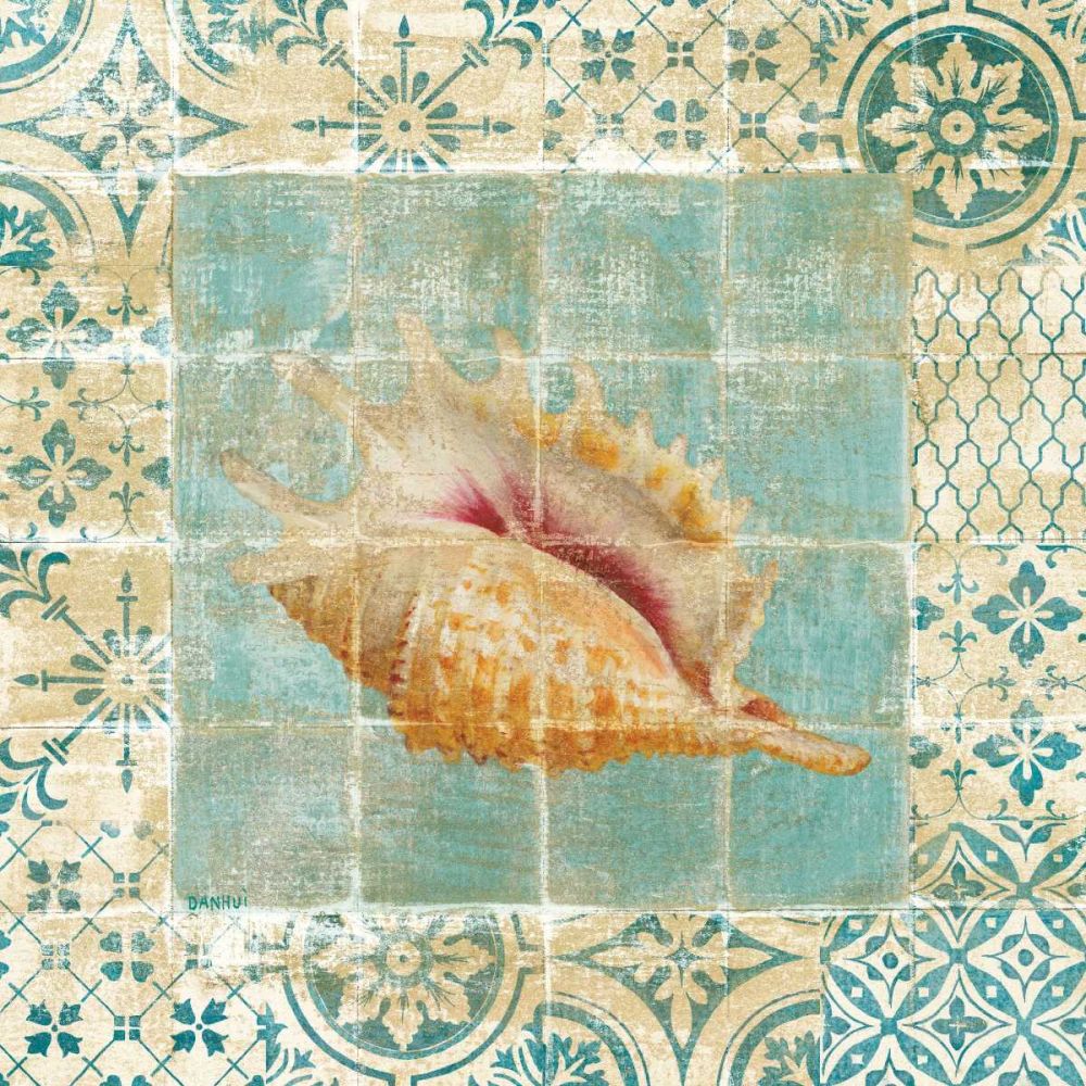 Shell Tiles II Blue art print by Danhui Nai for $57.95 CAD