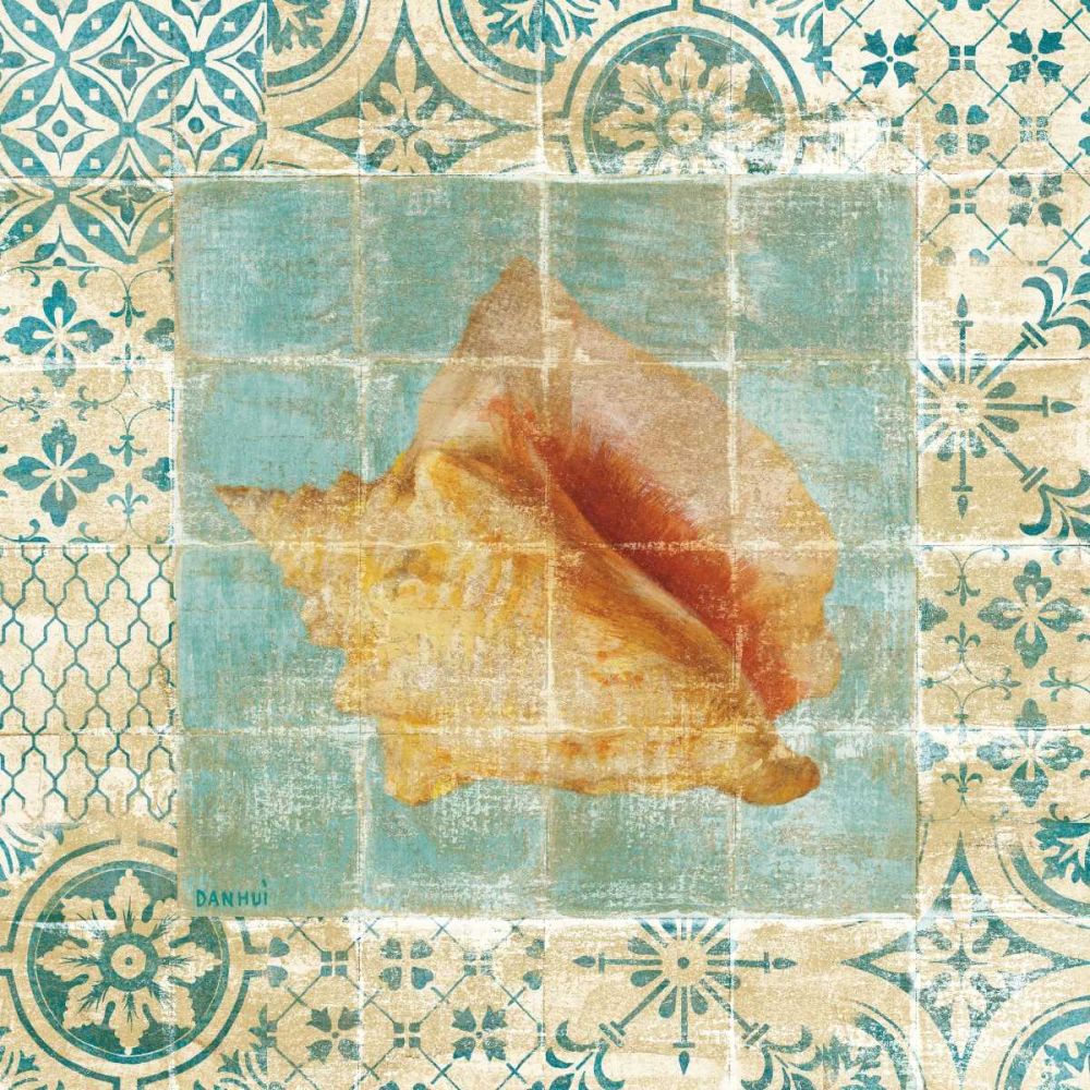 Shell Tiles IV Blue art print by Danhui Nai for $57.95 CAD