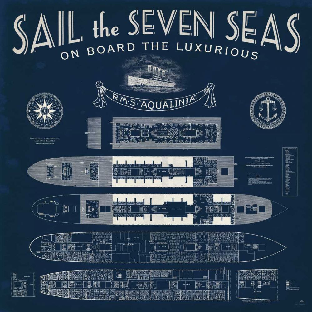 Blueprint Luxury Liner art print by Sue Schlabach for $57.95 CAD