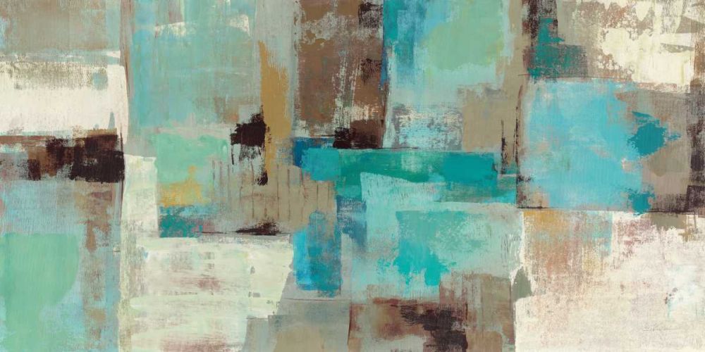 Teal and Aqua Reflections v2 art print by Silvia Vassileva for $57.95 CAD