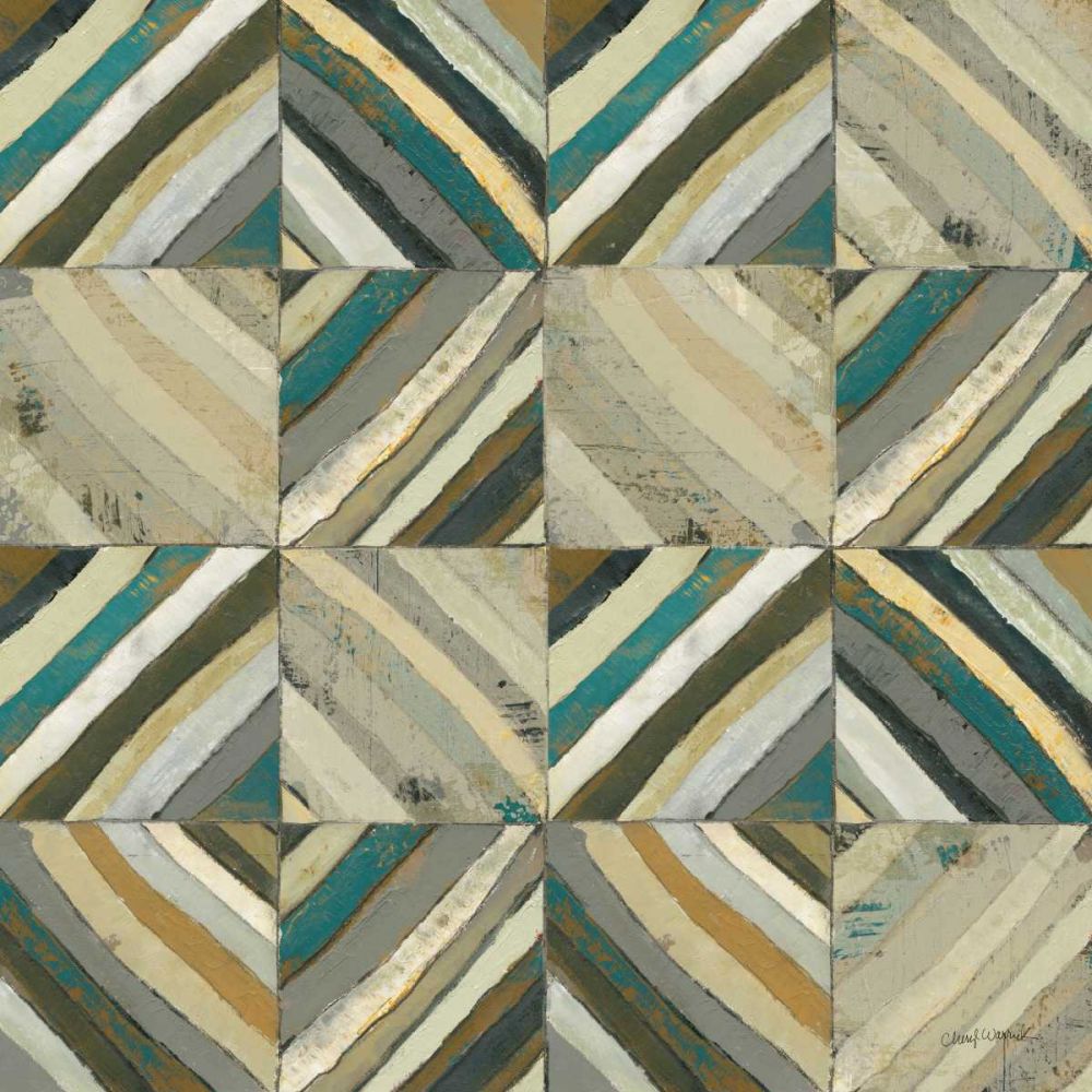 The Center I Abstract Turquoise art print by Cheryl Warrick for $57.95 CAD