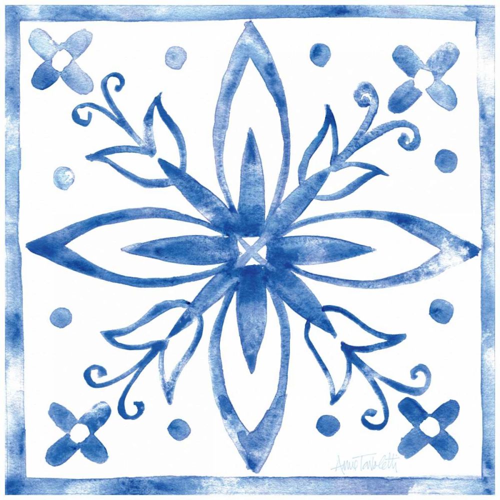 Tile Stencil I Blue art print by Anne Tavoletti for $57.95 CAD