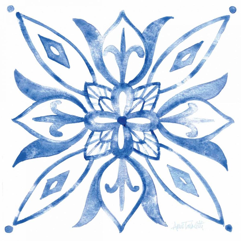 Tile Stencil II Blue art print by Anne Tavoletti for $57.95 CAD
