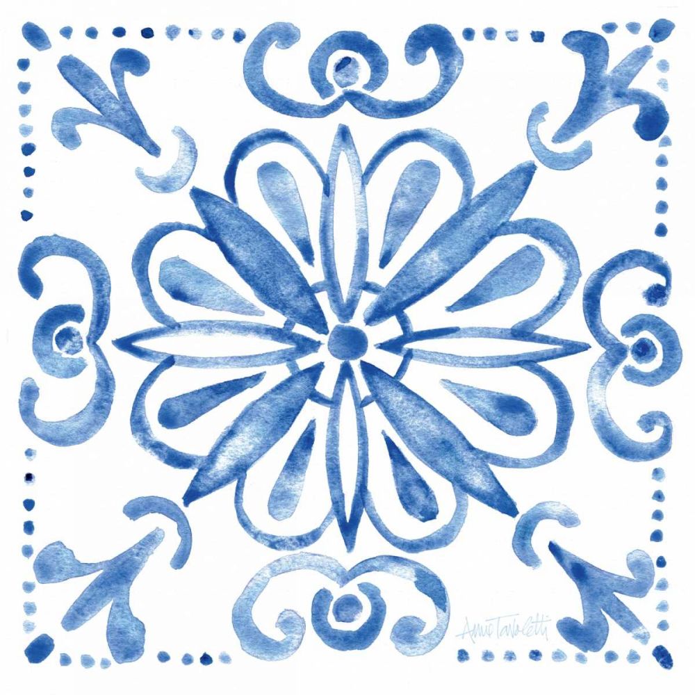 Tile Stencil IV Blue art print by Anne Tavoletti for $57.95 CAD