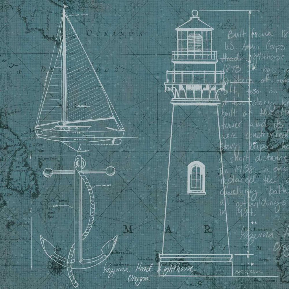 Coastal Blueprint IV art print by Marco Fabiano for $57.95 CAD