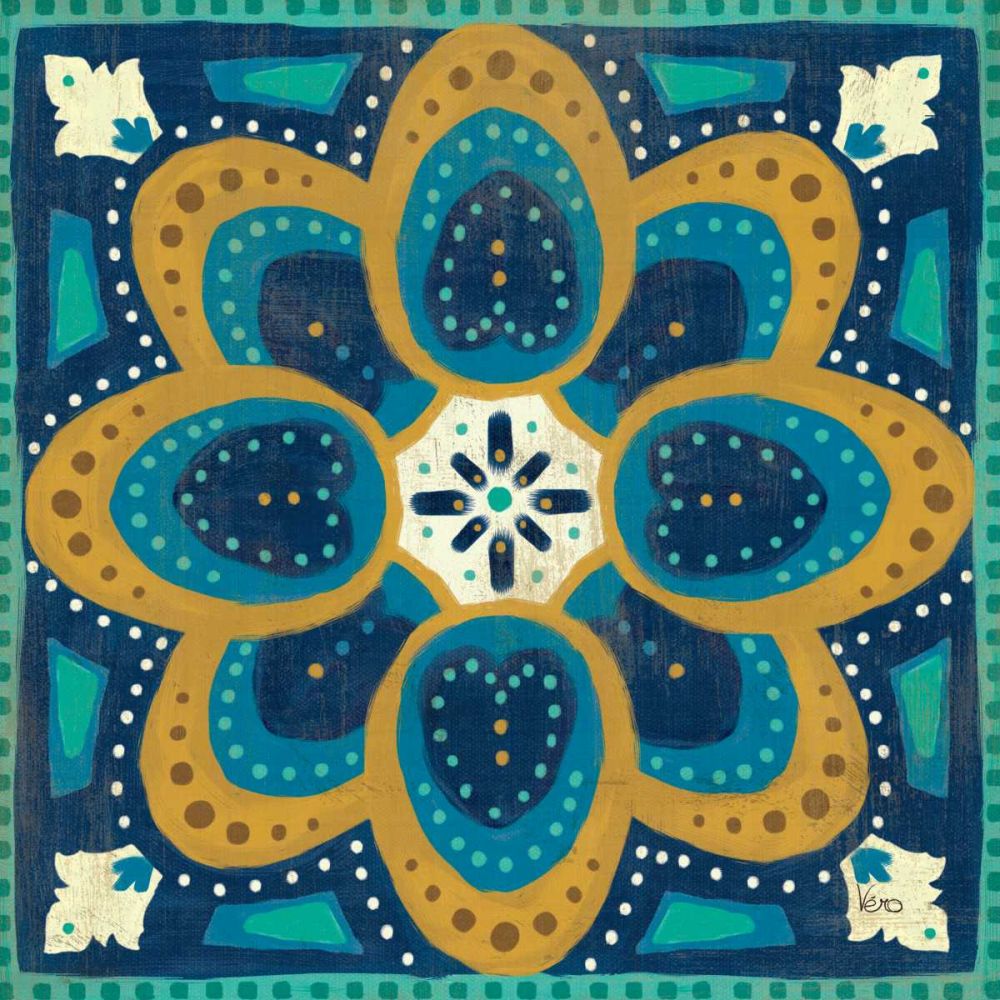 Proud as a Peacock Tile I art print by Veronique Charron for $57.95 CAD