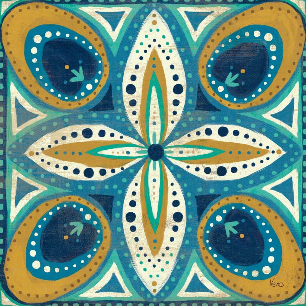 Proud as a Peacock Tile II art print by Veronique Charron for $57.95 CAD