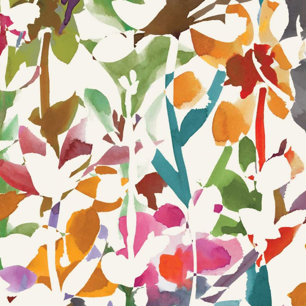 Pink Garden Square II White art print by Wild Apple Portfolio for $57.95 CAD