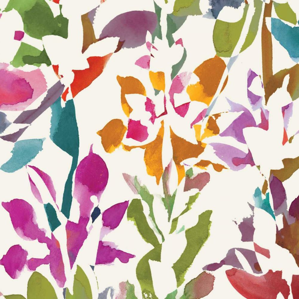 Pink Garden Square III White art print by Wild Apple Portfolio for $57.95 CAD