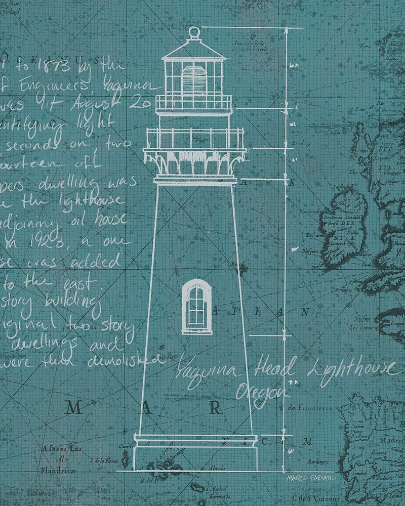 Coastal Blueprint VII art print by Marco Fabiano for $57.95 CAD