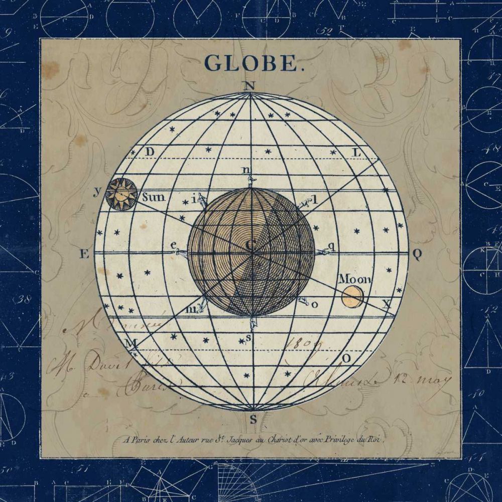Globe Blue art print by Sue Schlabach for $57.95 CAD