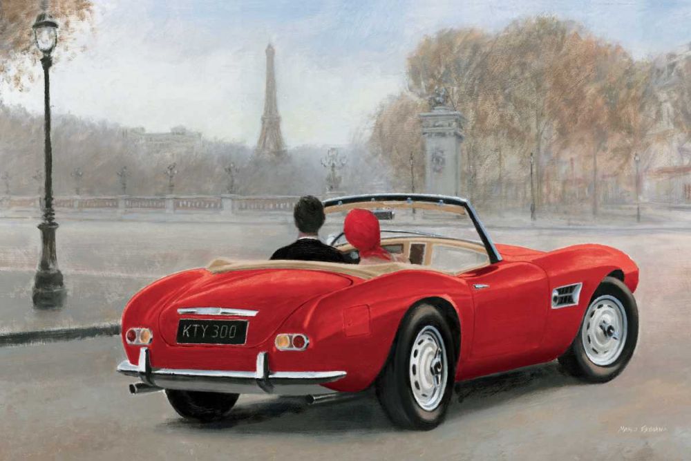 A Ride in Paris III Red Car art print by Marco Fabiano for $57.95 CAD