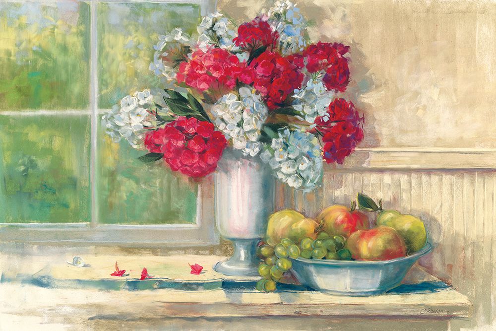 Sue Red White Phlox art print by Carol Rowan for $57.95 CAD