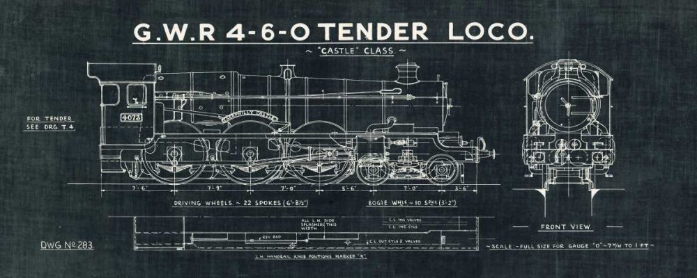 Train Blueprint III Black art print by Wild Apple Portfolio for $57.95 CAD