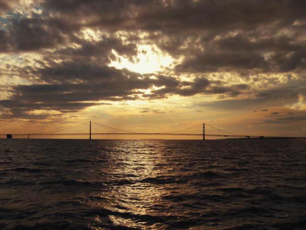 Mackinac Bridge Sunset art print by Laura Marshall for $57.95 CAD