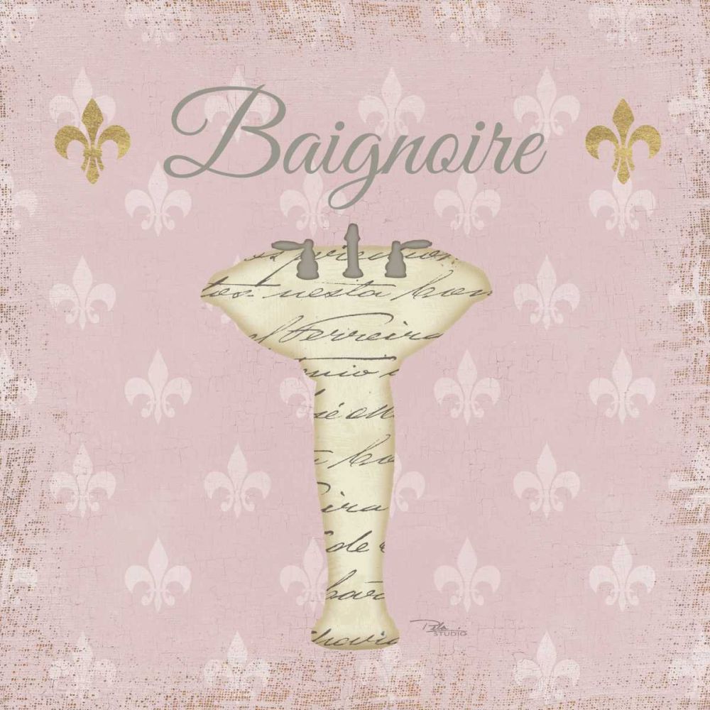 Vintage Bath VII Fleur Pink art print by Pela Studio for $57.95 CAD