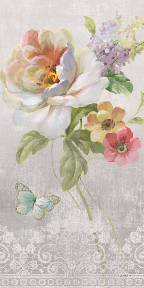 Textile Floral Panel II art print by Danhui Nai for $57.95 CAD