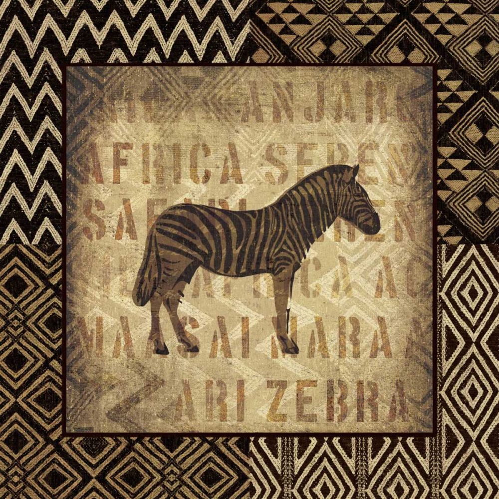 African Wild Zebra Border art print by Wild Apple Portfolio for $57.95 CAD