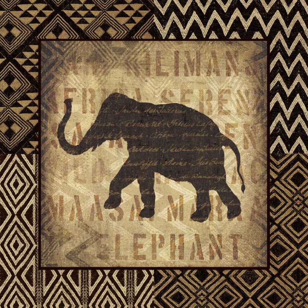African Wild Elephant Border art print by Wild Apple Portfolio for $57.95 CAD