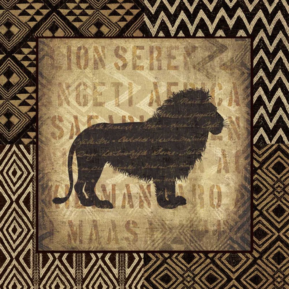African Wild Lion Border art print by Wild Apple Portfolio for $57.95 CAD