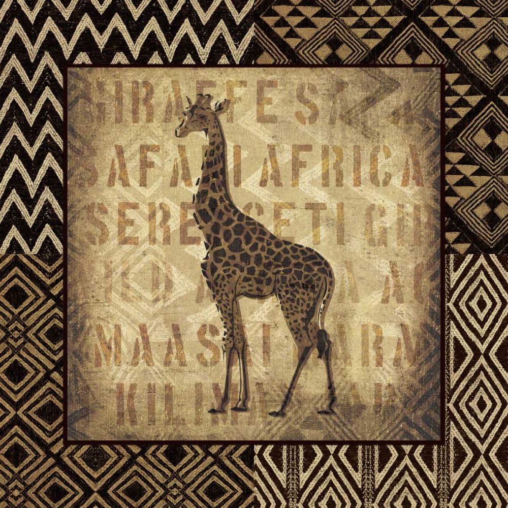 African Wild Giraffe Border art print by Wild Apple Portfolio for $57.95 CAD