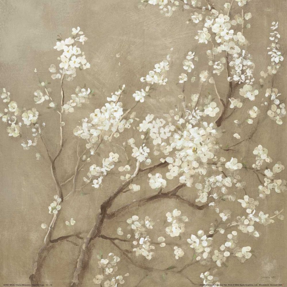 White Cherry Blossoms I Neutral Crop art print by Danhui Nai for $57.95 CAD