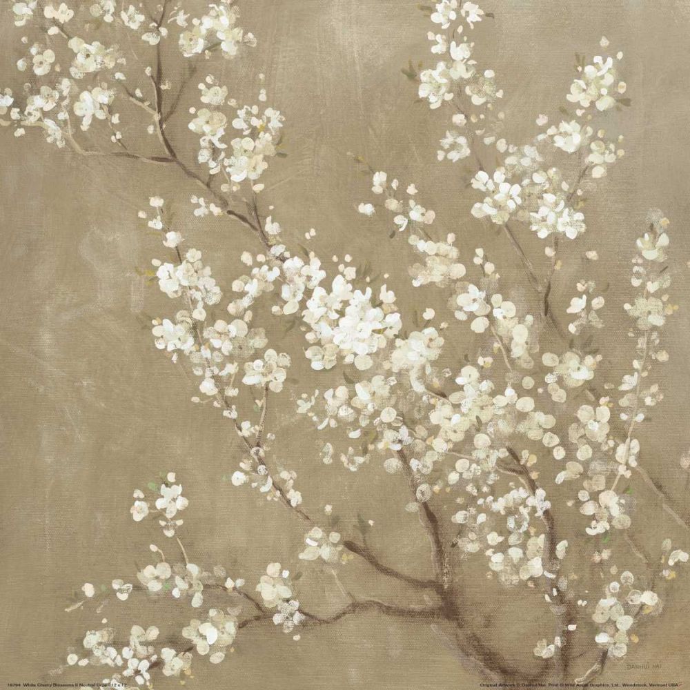 White Cherry Blossoms II Neutral Crop art print by Danhui Nai for $57.95 CAD