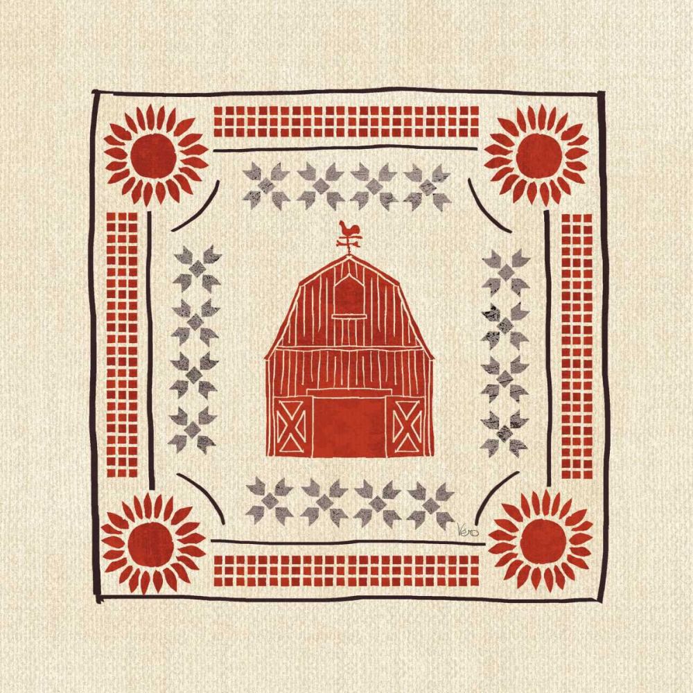 Little Red Farm Tile I art print by Veronique Charron for $57.95 CAD