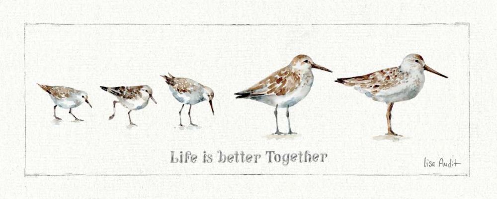 Pebbles and Sandpipers I art print by Lisa Audit for $57.95 CAD
