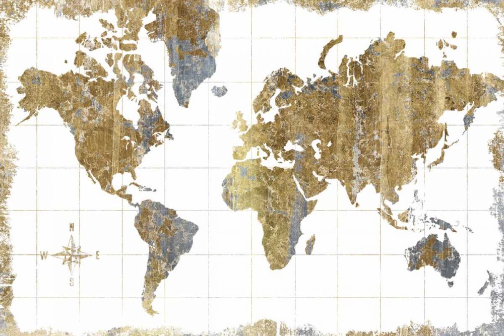 Gilded Map art print by Wild Apple Portfolio for $57.95 CAD