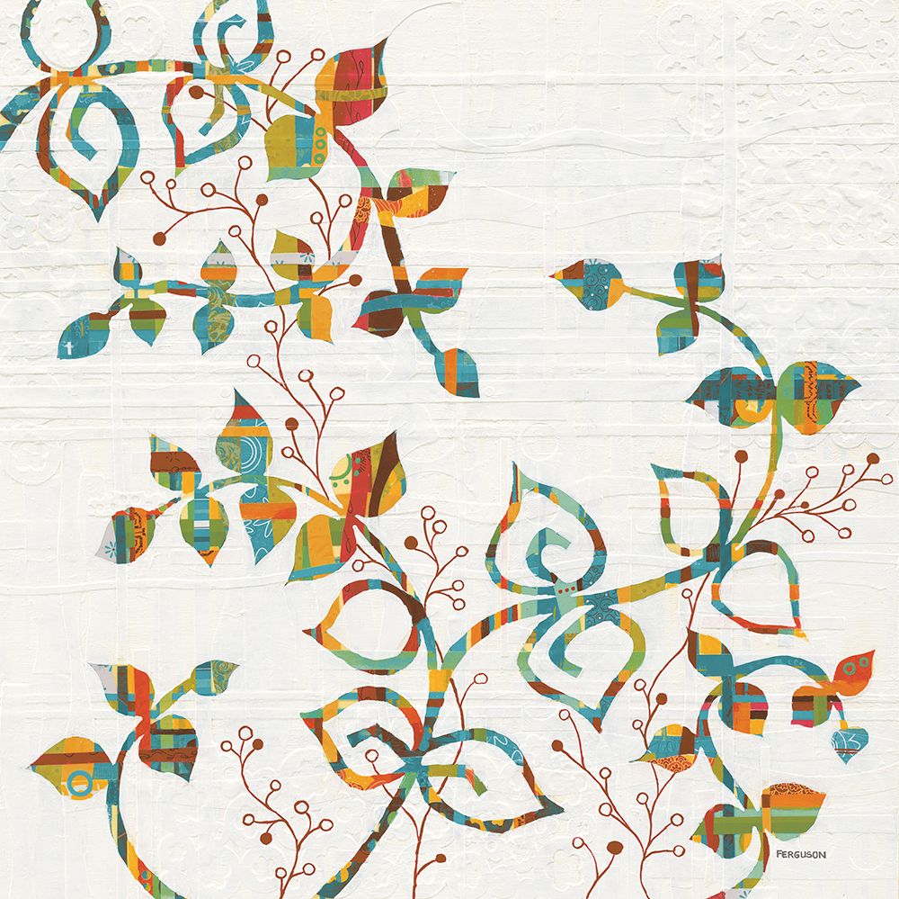 Rainbow Vines with Berries Spice art print by Kathy Ferguson for $57.95 CAD