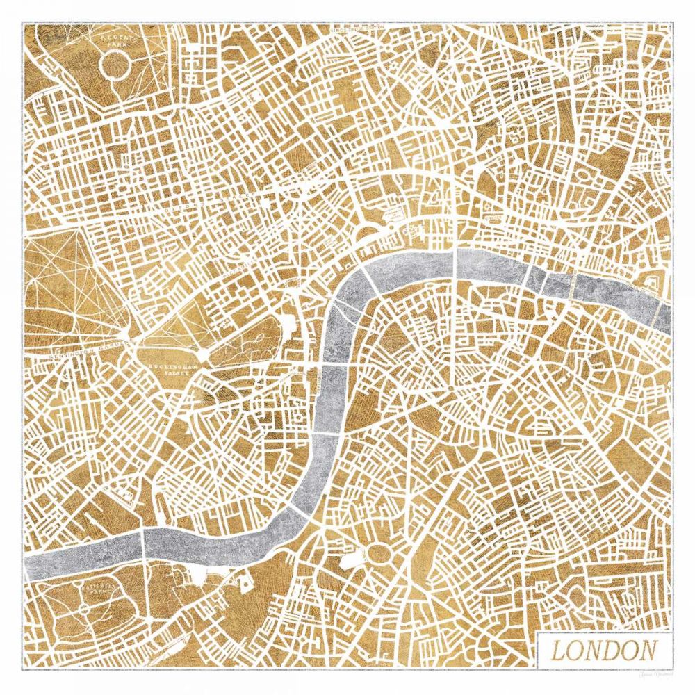 Gilded London Map art print by Laura Marshall for $57.95 CAD