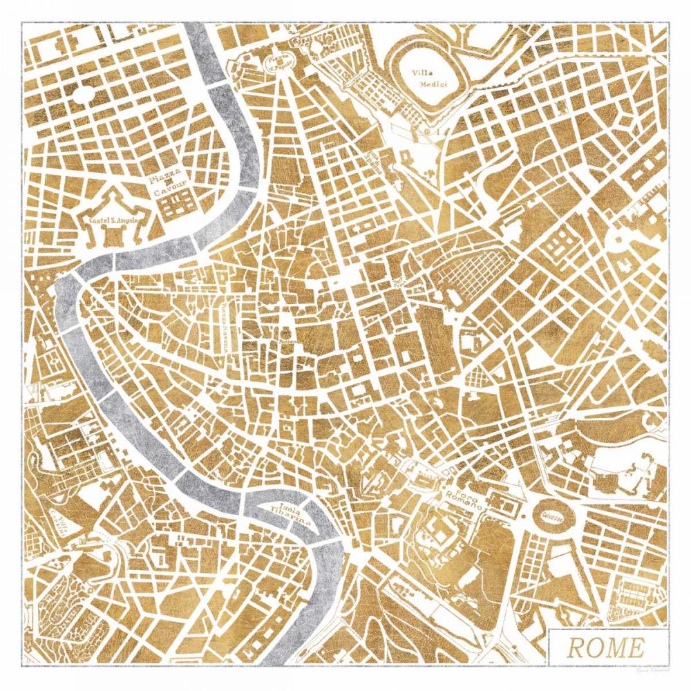 Gilded Rome Map art print by Laura Marshall for $57.95 CAD
