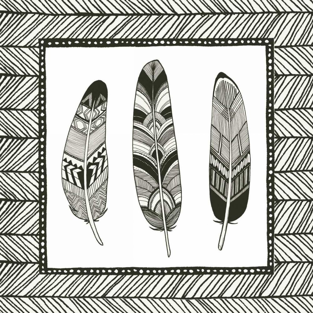Geo Feathers Square II art print by Sara Zieve Miller for $57.95 CAD