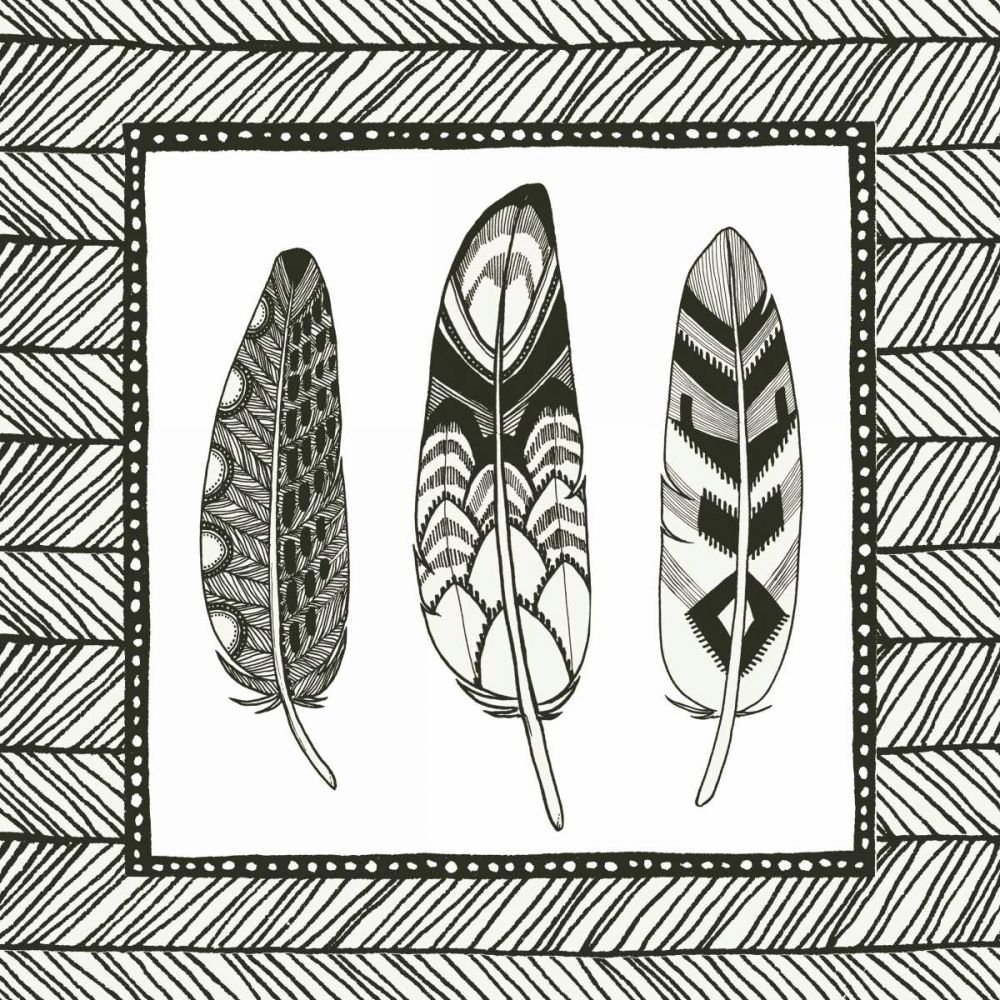 Geo Feathers Square III art print by Sara Zieve Miller for $57.95 CAD