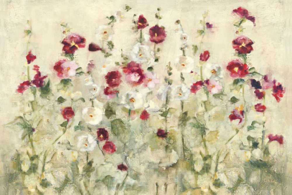 Hollyhocks Row Cool art print by Cheri Blum for $57.95 CAD