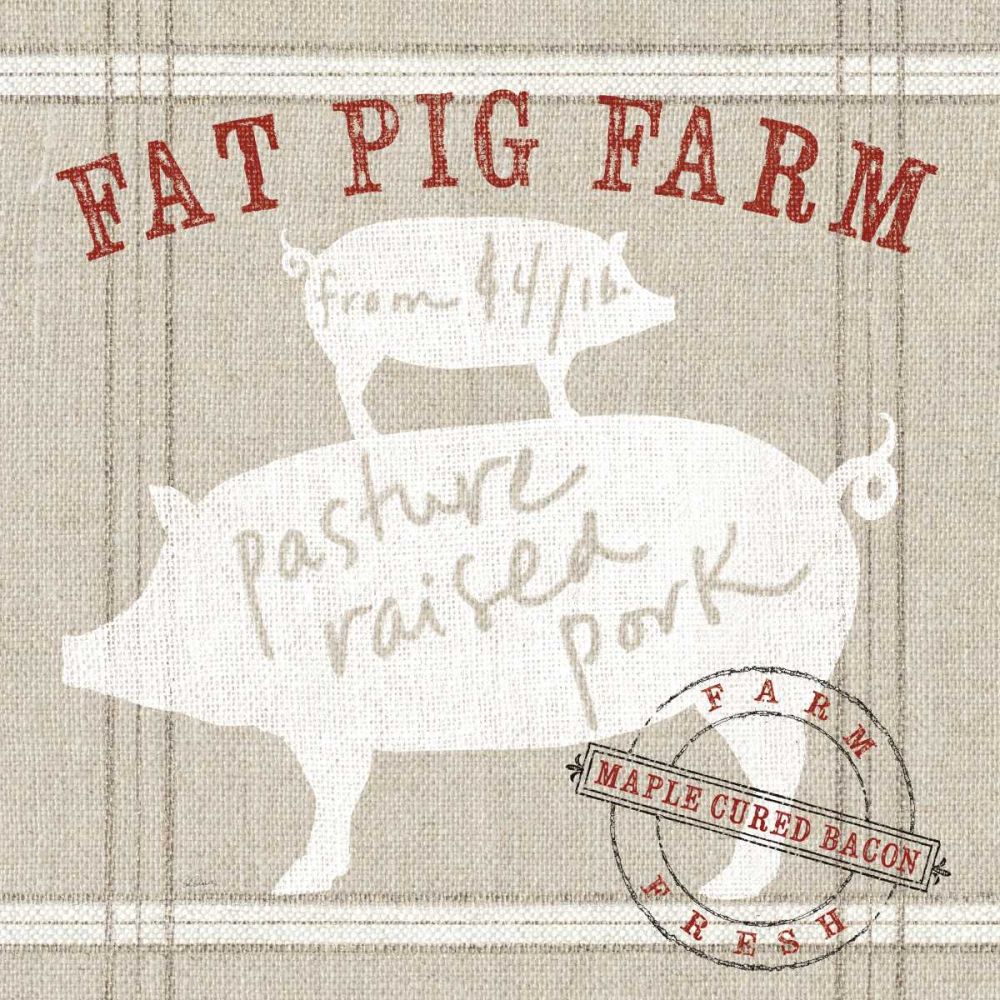 Farm linen pig art print by Sue Schlabach for $57.95 CAD