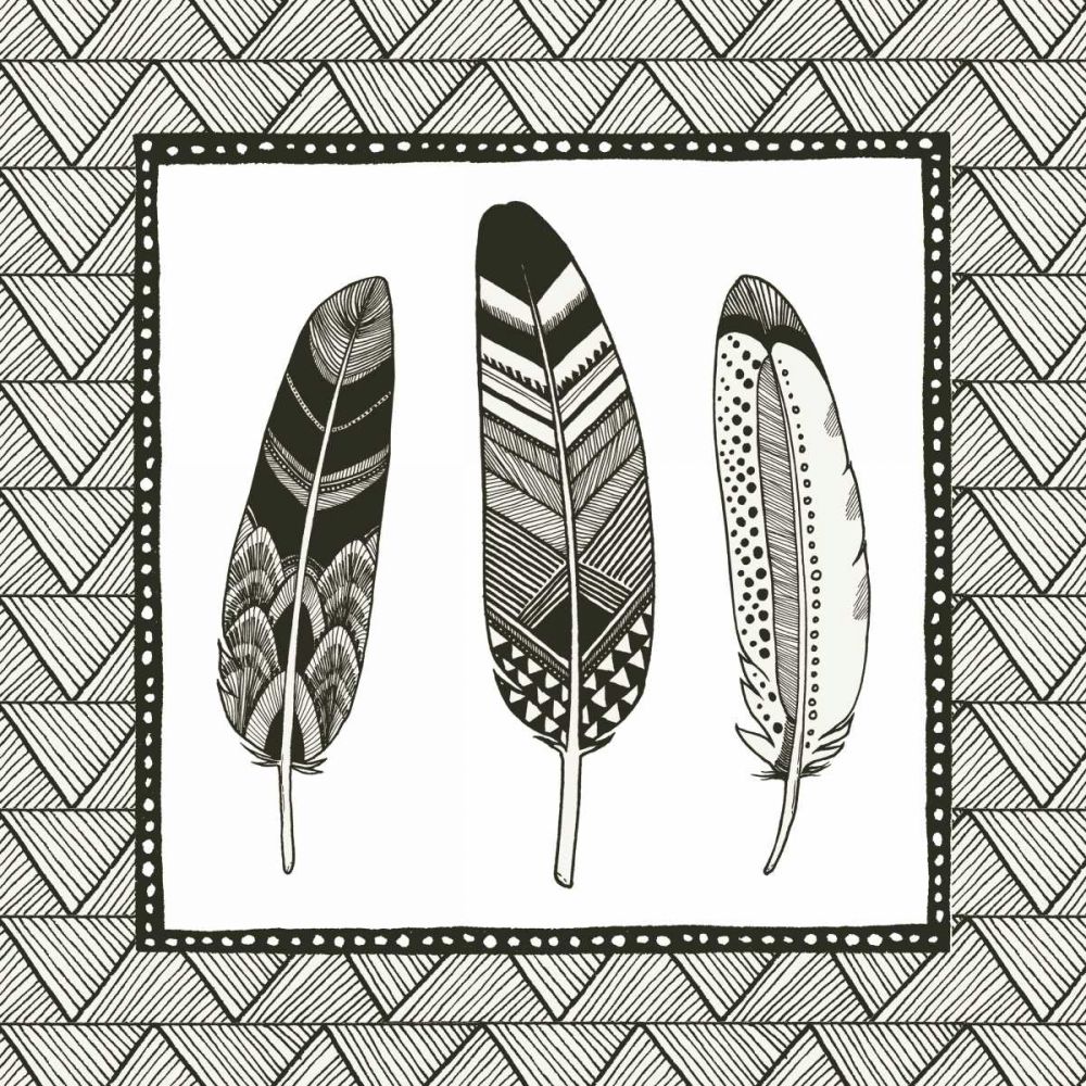 Geo Feathers I art print by Sara Zieve Miller for $57.95 CAD