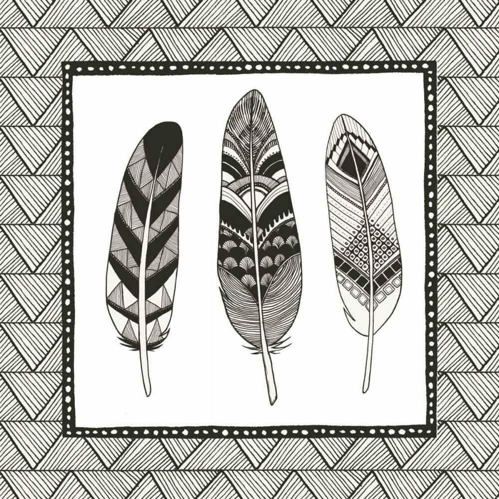 Geo Feathers IV art print by Sara Zieve Miller for $57.95 CAD