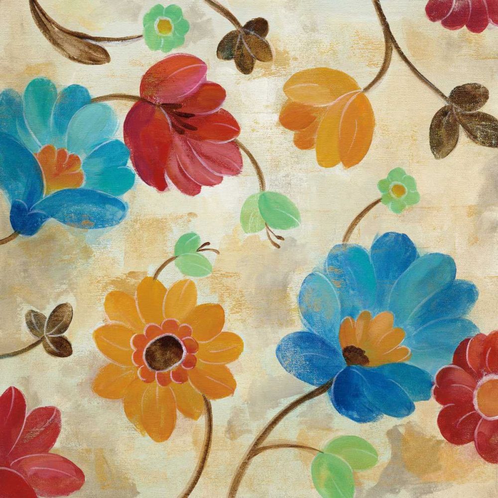 Coral and Teal Garden I art print by Silvia Vassileva for $57.95 CAD
