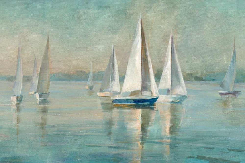 Sailboats at Sunrise art print by Danhui Nai for $57.95 CAD