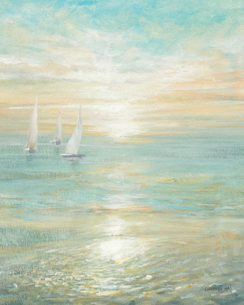 Sunrise Sailboats I art print by Danhui Nai for $57.95 CAD